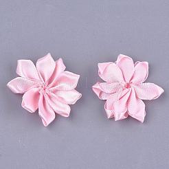 手作りファブリック服飾材料パーツ  花  ピンク  31x33x6mm&nbsp;WOVE-QS16-1