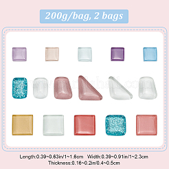 Light Color Series Glass Mosaic Cabochons&nbsp;GLAA-WH0032-10B