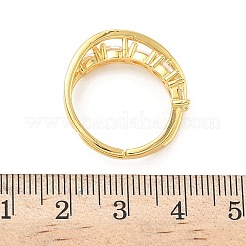 Brass Micro Pave Cubic Zirconia Finger Rings&nbsp;RJEW-H258-14G