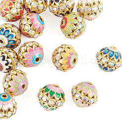 15Pcs Brass Enamel Beads&nbsp;KK-TA0009-20G