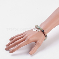 Natural Flower Amazonite Stretch Bracelets&nbsp;BJEW-JB03772-02
