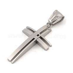 変色しにくい304ステンレススチールペンダント  クロス  ステンレス鋼色  36x20x4mm  穴：10x4mm&nbsp;STAS-H360-06P-1