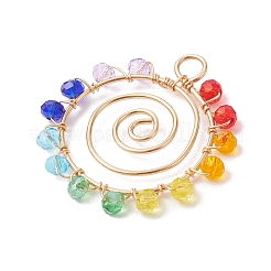 Chakra Baking Paint Glass Pendant&nbsp;PALLOY-JF02745-02