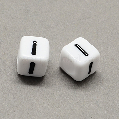 Large Hole Acrylic Letter European Beads&nbsp;X-SACR-Q103-6mm-01I