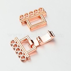 1連売り合金と真鍮製の留め金  5穴  ミックスカラー  10mm  穴：24x16.5x5mm&nbsp;PALLOY-N0112-02