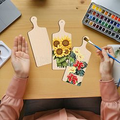 絵画芸術のための未完成の空白の木製ペンダント  焼き絵  室内装飾  麻ロープ付き  長方形  180x68x2.5mm  穴：3mm&nbsp;HJEW-WH20028-001