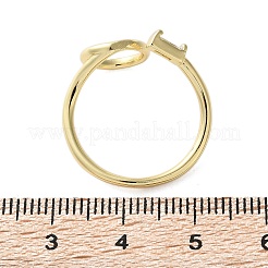 Brass Micro Pave Clear Cubic Zirconia Cuff Rings&nbsp;RJEW-F103-05-G