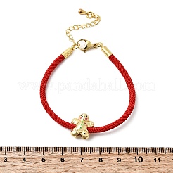 Christmas Nylon Cord Bracelets&nbsp;LS-BJEW-L715-02G-01