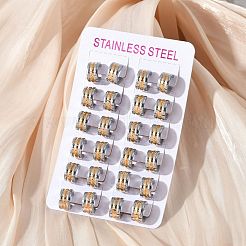 304 Stainless Steel Polishing Effect Hoop Earrings&nbsp;EJEW-M001-36GP-A