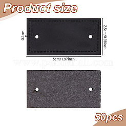 Pu レザー縫製ラベル  空白のラベル  縫製用  編み物  工芸  長方形  50x25x2mm&nbsp;FIND-WH0126-477A-01