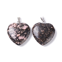 Natural Rhodonite Pendants&nbsp;G-G956-B34-FF