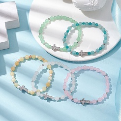 Natural Mixed Gemstone Beaded Stretch Bracelet&nbsp;BJEW-JB09979