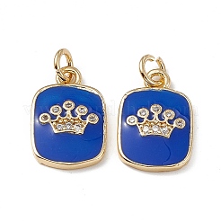 Brass Micro Pave Cubic Zirconia Enamel Pendants&nbsp;KK-E068-VB149-1