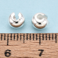 925 Sterling Silver Crimp Beads Covers&nbsp;STER-T008-37S-01