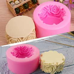 Diy多層ケーキフォンダン金型キット  木製のクラフトスティック入り  プラスチックピペット  ラテックス指サック  プラスチック計量カップ  プラスチックスプーン  ショッキングピンク  70x33mm  内径：43.5x51mm  1 PC&nbsp;DIY-OC0003-45
