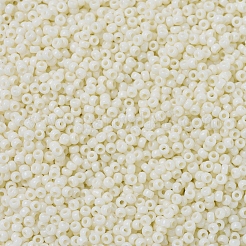 MIYUKIラウンドロカイユビーズ  日本製シードビーズ  11/0  （rr491)アイボリーパールセイロン光沢  2x1.3mm  穴：0.8mm  約50000個/ポンド&nbsp;SEED-G007-RR0491