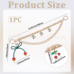 1Pc Zinc Alloy with Resin and PU Leather Dark Red Cherry Purse Decorative Chains&nbsp;AJEW-SC0002-99B