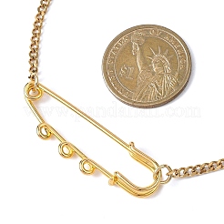 Iron Kilt Pin Pendant 304 Stainless Steel Curb Chain Necklaces&nbsp;NJEW-JN05680