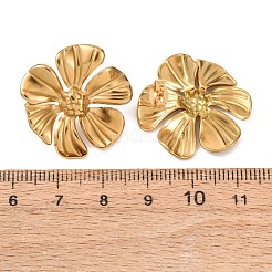 バレンタインデー 304ステンレススチールスタッドピアス  花  ゴールドカラー  26x25.5mm&nbsp;EJEW-C184-01B-G