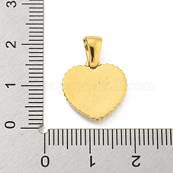 304ステンレスペンダント  ハートチャーム  18KGP本金メッキ  15x14.5x2.5mm  穴：5.5x2.5mm&nbsp;STAS-O009-02A-G