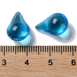 ガラスビーズ  穴がない  ティアドロップ  ライトブルー  15x9.5x7.5mm&nbsp;GLAA-B015-10B-01