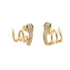 Brass Micro Pave Cubic Zirconia Stud Earrings for Women&nbsp;LS-EJEW-F352-03G