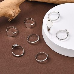 真鍮パッドリングベースパーツ  調整可能  カドミウムフリー＆鉛フリー  プラチナ  内径：17mm  トレイのサイズ：10mm&nbsp;EC022