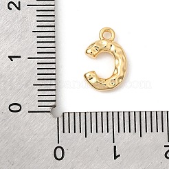 真鍮製チャーム  ニッケルフリー  18KGP本金メッキ  文字C  12x8x2.5mm  穴：1.4mm&nbsp;KK-P340-01G-C