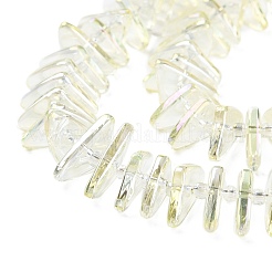 電気メッキガラスビーズセット  三角形  ミックスカラー  9x15.5~16x2.8~3mm  穴：1mm  約119~131個/連  24.21''~24.41''（61.5~62センチメートル）&nbsp;GLAA-K061-04