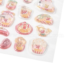 プラスチック製の3D立体ステッカー  漫画のステッカー  エポキシ樹脂の絵が内側に入っています  カラフル  21x9.5x6mm  模様：9~21x8.5~22ミリ&nbsp;DIY-H178-01C