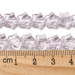 ベーキングペイント透明ガラスビーズ連売り  スター  プラム  8x8x4mm  穴：0.8mm  約101~102個/連  29.13~29.53インチ（74~75cm）&nbsp;DGLA-A07-T8mm-KD03