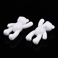 オペークアクリルパーツ  クマ  乳白色  37x28x13mm  穴：2.5mm&nbsp;X-MACR-S373-01A-R1