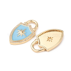 Brass Micro Pave Clear Cubic Zirconia Enamel Pendants&nbsp;KK-G543-11G-02