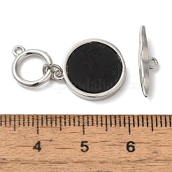 Brass Toggle Clasps with Paua Shell&nbsp;KK-N254-72P