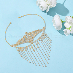 Alloy Rhinestone Chain Tassel Face Eye Mask for Women&nbsp;AJEW-WH20064-54G