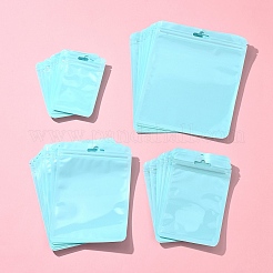 マカロンカラーの陰陽柄の再封可能なプラスチック袋 40種類 4枚  ジップトップバッグ  セルフシールバッグ  トップシール  長方形  淡いターコイズ  10~15x5.9~14x0.15mm  片側の厚さ：2ミル（0.05mm）  10個/スタイル&nbsp;OPP-FS0001-18D