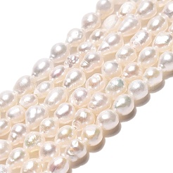 天然有核パールビーズ連売り  けし真珠  ライス  乳白色  3~8x2.5~4.5mm  穴：0.5mm  約59~103個/連  15.16~15.55インチ（38.5~39.5cm）&nbsp;PEAR-N012-02P-01