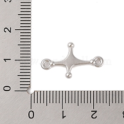 合金クリスタルラインストーンスターリンクコネクタチャーム  プラチナ  12x20x2mm  穴：1.2mm&nbsp;FIND-Z053-05P