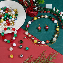 DIY Christmas Round Acrylic & Polymer Clay Pave Rhinestone Beads Findings Kits&nbsp;DIY-PH0033-16