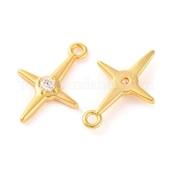 Brass Micro Pave Clear Cubic Zirconia Pendants&nbsp;KK-U017-10D-G