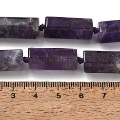 天然石アメジストビーズ連売り  多面カット  コラム  22~23x11~11.5x10~10.5mm  穴：1.2mm  約16個/連  16.02~16.10''（40.7~40.9センチメートル）&nbsp;GG-CBA086A-03A-03