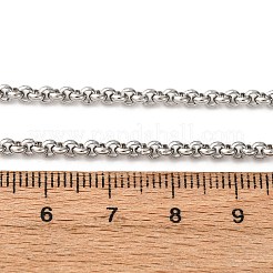 3MM 304 Stainless Steel Rolo Chain Necklaces&nbsp;NJEW-P338-08P