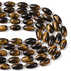 天然石タイガーアイビーズ連売り  ライス  シードビーズで  13x8mm  穴：0.8mm  約23~24個/連  15.35''~15.55''（39~39.5センチメートル）&nbsp;G-G453-C03-8x13mm