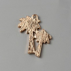 合金エナメルチャーム  ライトゴールド  椰子の木のチャーム  26.5x21x1.5mm  穴：1.8mm&nbsp;ENAM-WH0008-02KCG-02