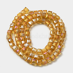 Electroplate Glass Beads Strands&nbsp;EGLA-D018-4x4mm-77