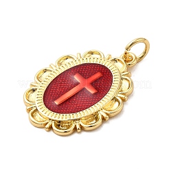 Brass Enamel Pendants&nbsp;KK-P303-04G