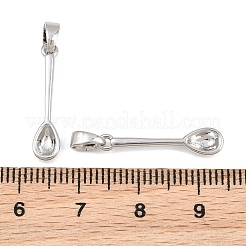 真鍮チャーム  スプーンチャーム  プラチナ  21x5x2mm  穴：5x3mm&nbsp;KK-CBA9AB3-25P