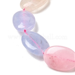 天然染めのマレーシアジェイドビーズ連売り  平らな楕円形  ミックスカラー  18~18.5x12~13x4.5~5mm  穴：1mm  約22個/連  15.75''（40センチメートル）&nbsp;G-B137-A01-01A