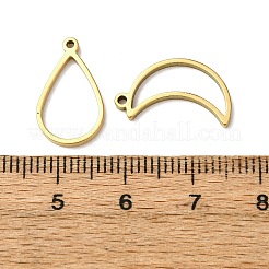 10Pcs 201 Stainless Steel Open Back Bezel Pendant Sets&nbsp;STAS-B101-06A-G