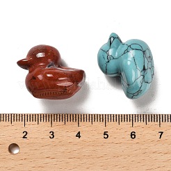 Natural & Synthetic Mixed Gemstone Carved Healing Duck Figurines&nbsp;G-M424-11